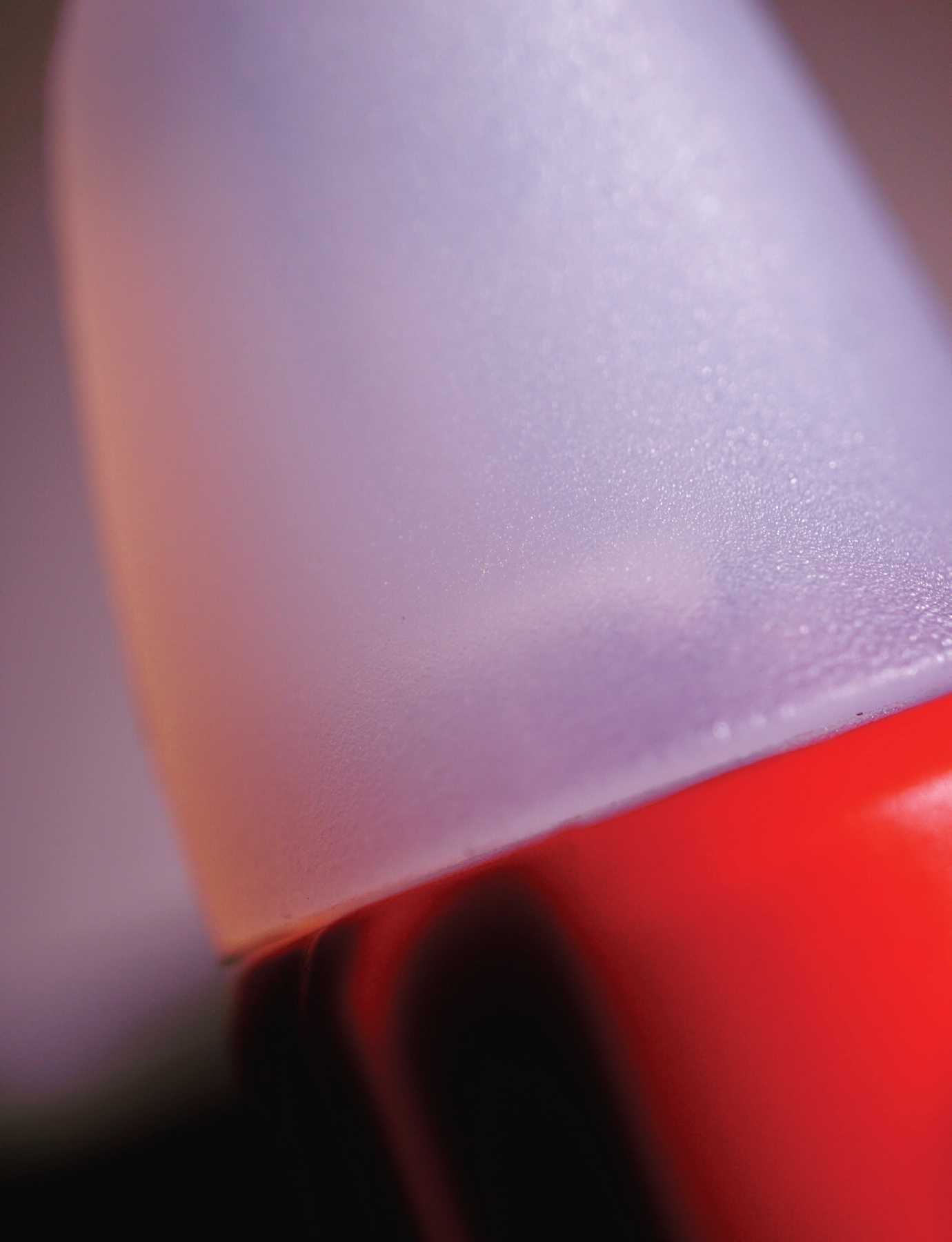 Frosted form on a red base