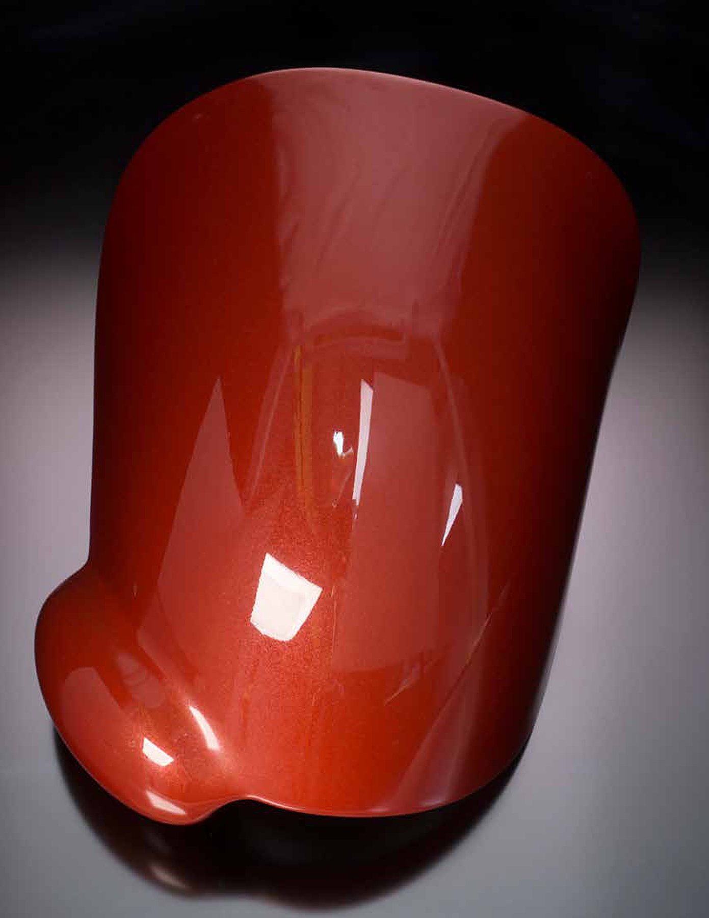 Glossy red plastic form