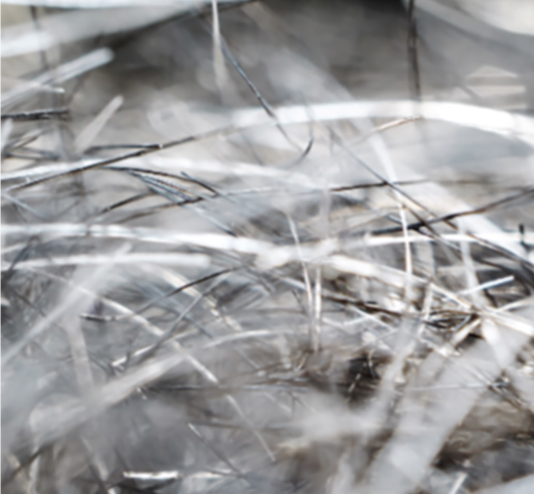 Tangle of silver fibers