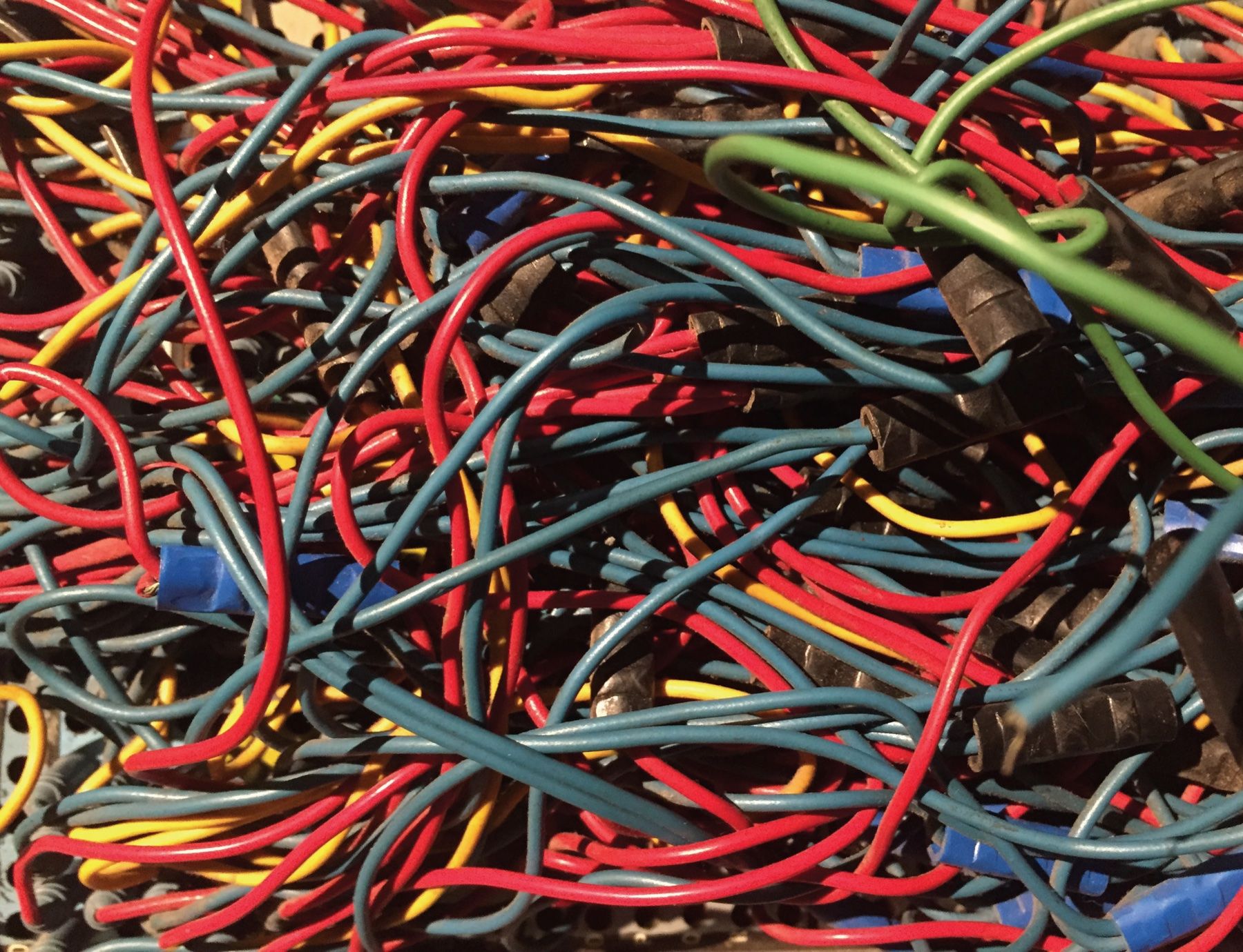 Tangle of colored wires