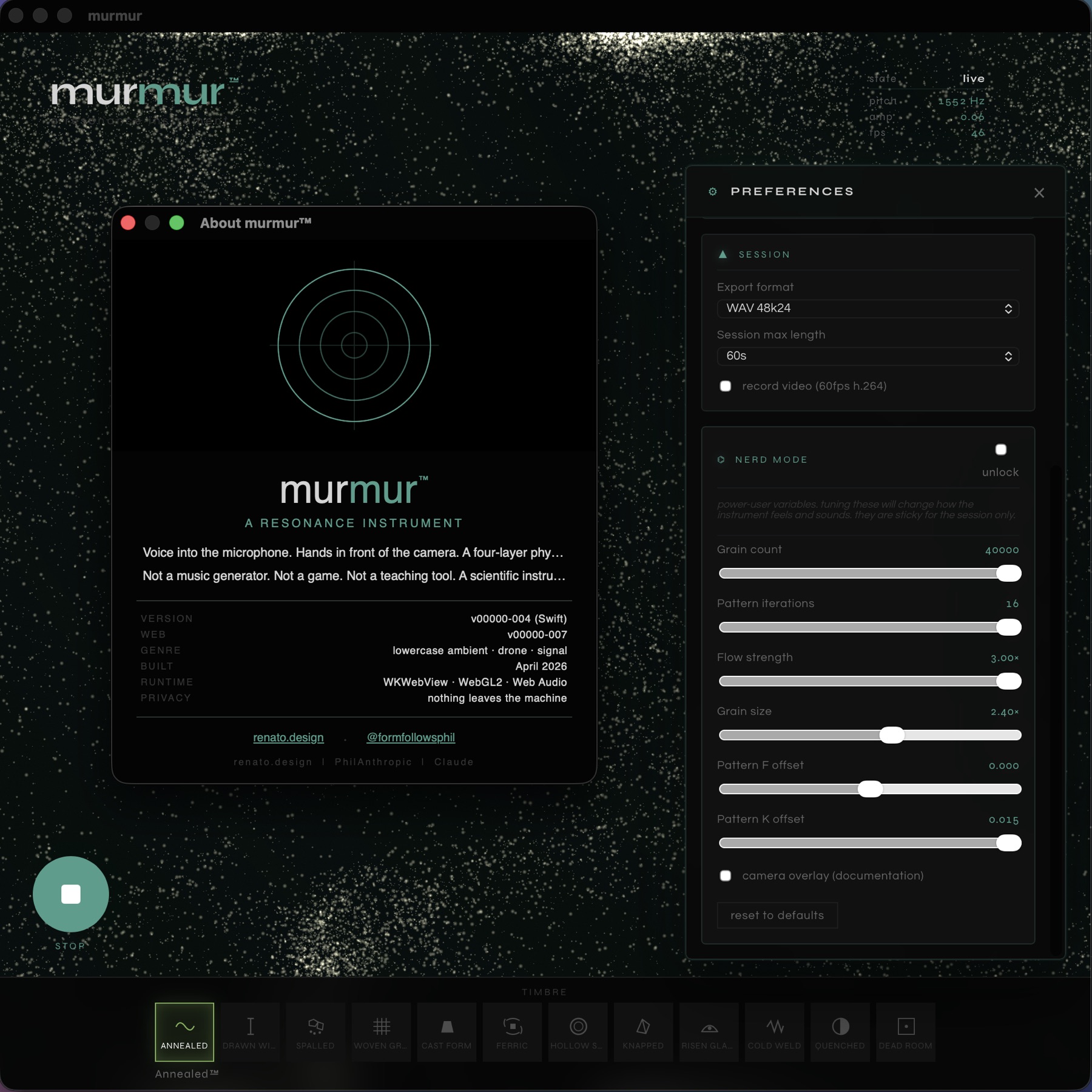 murmur dissolving pattern in transition