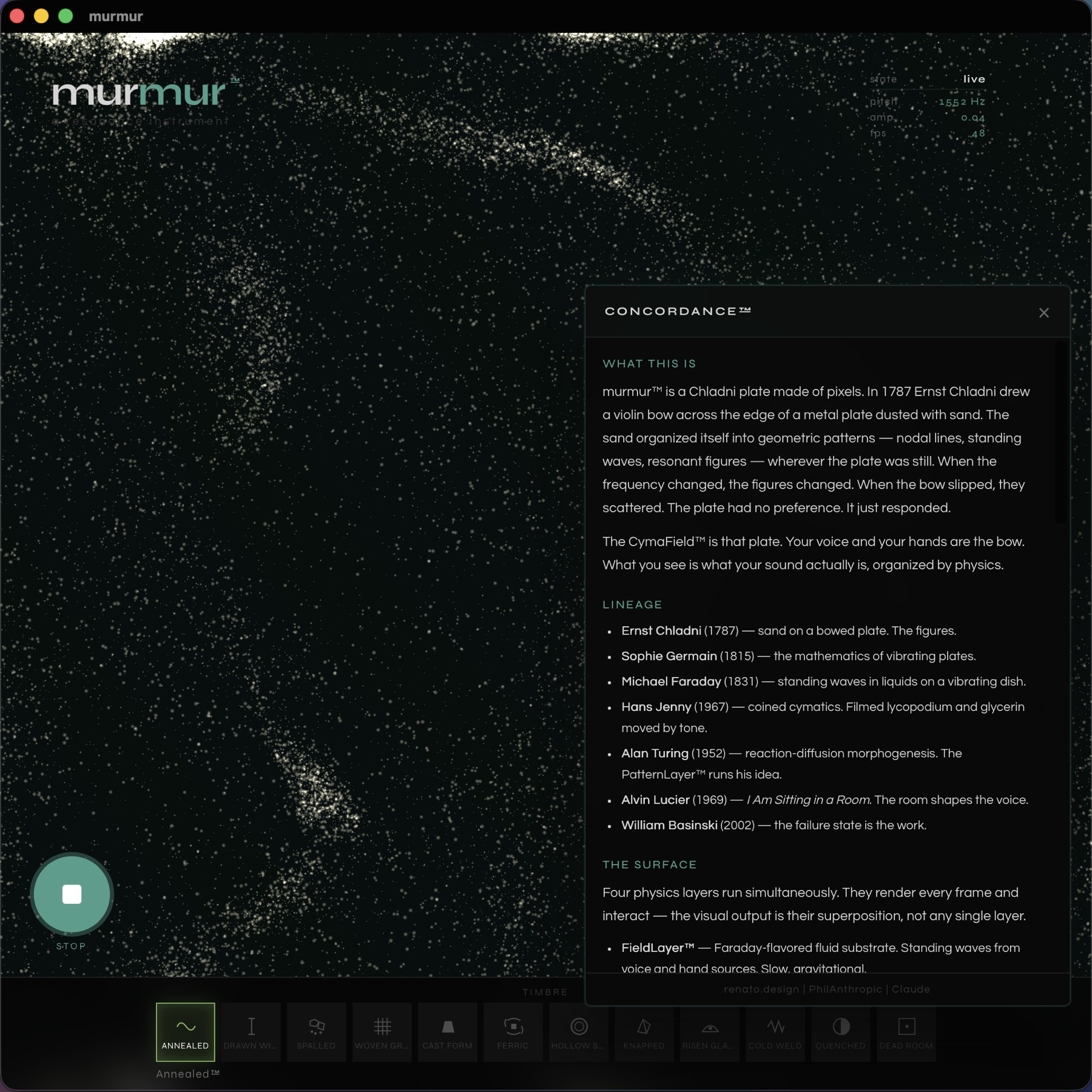 murmur sparse surface during quiet phase
