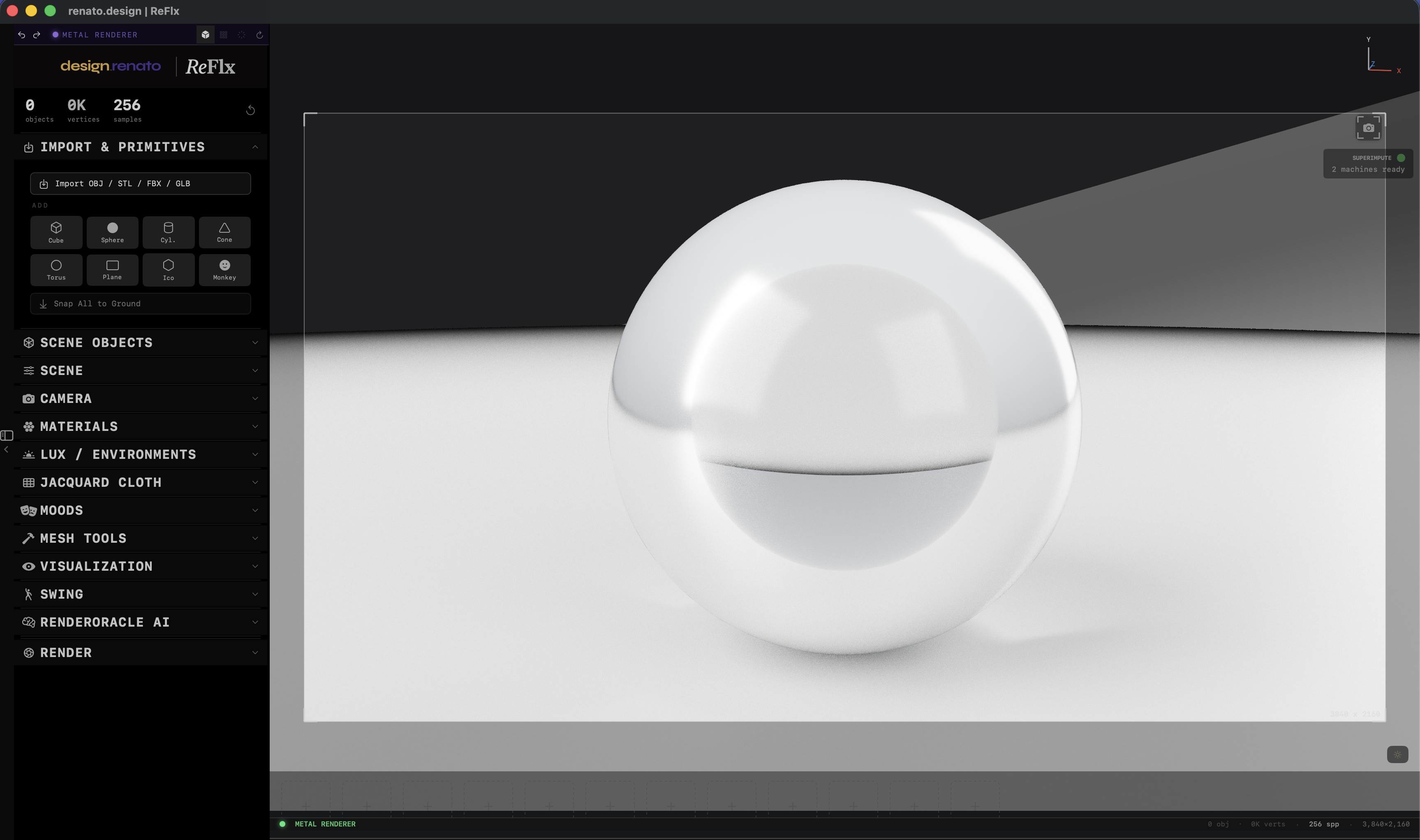 Reflx workspace — native Metal path tracer