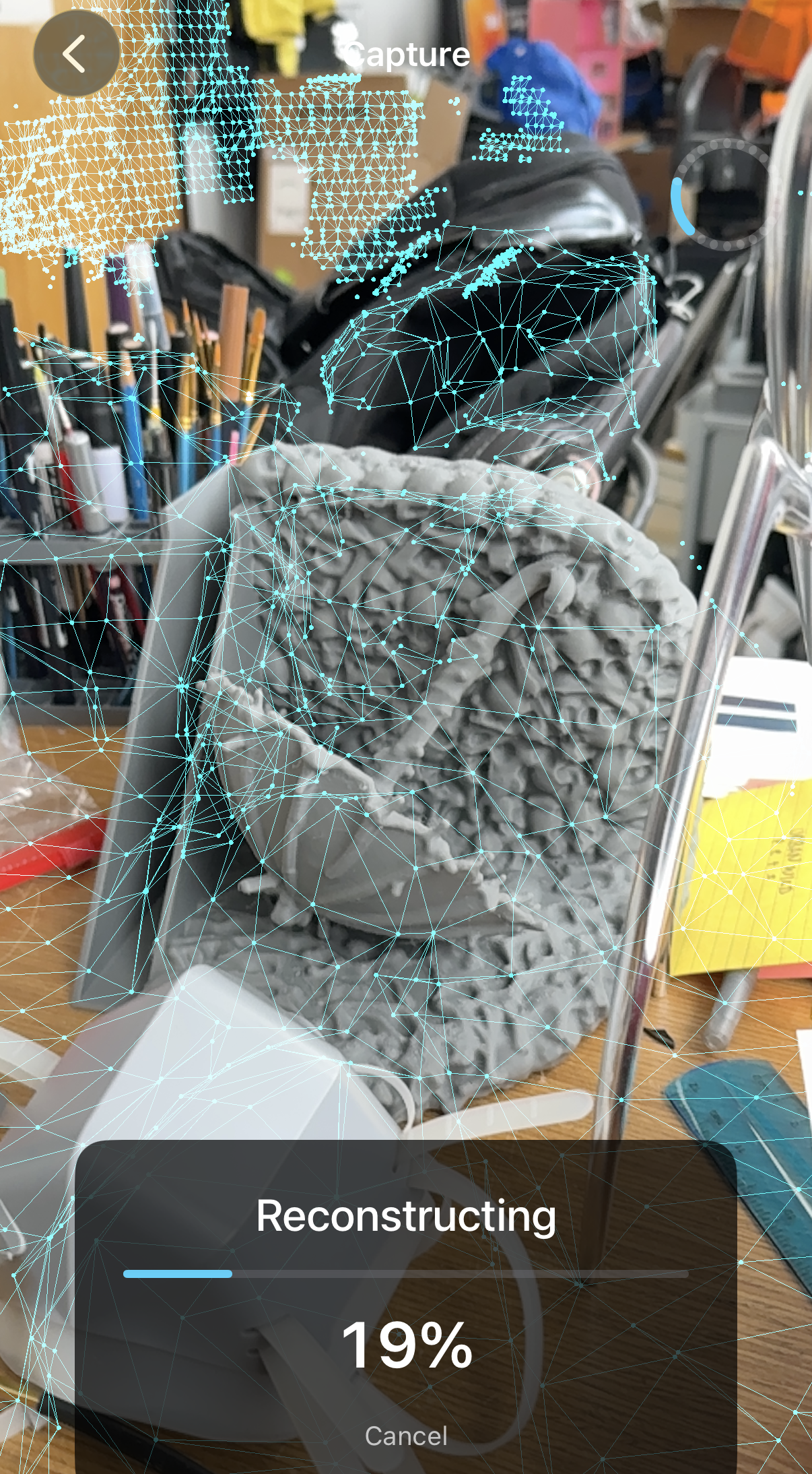 specimen capture view on iPhone