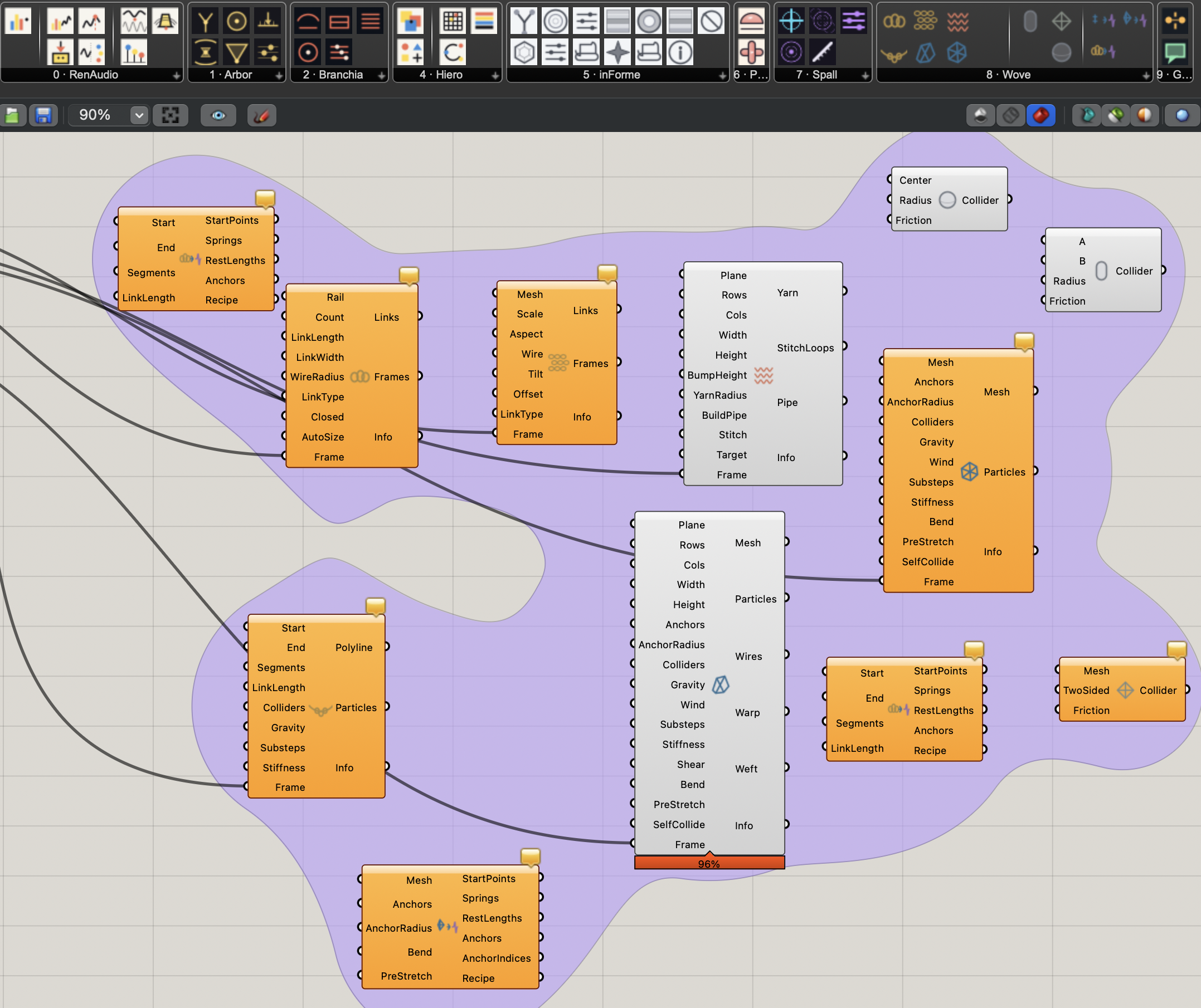 Wove — cloth, mesh cloth, chain build, chain drape, chainmail, weave, knit + colliders